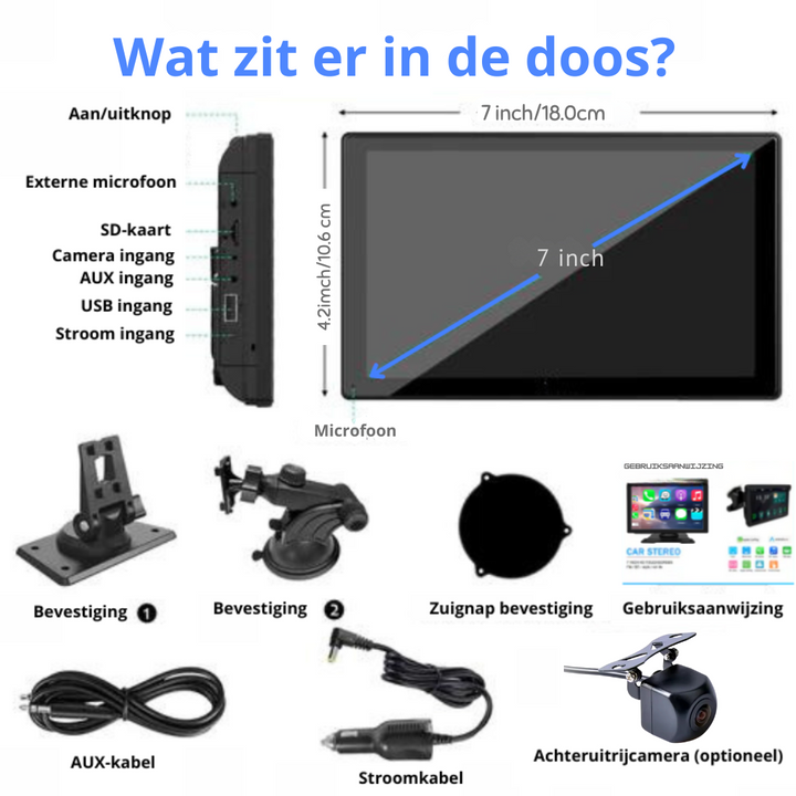 Homeify 7” CarPlay Scherm